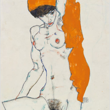 Schiele---Standing-Nude-with-Orange-Drapery-100x67