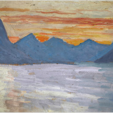 Akustikbild von Ernst Schiess - Blick über den Luganer See vor Sonnenaufgang