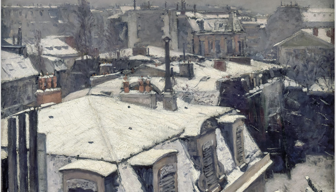 Akustikbild Motiv von Gustave Caillebotte - Verschneite Dächer
