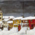 Akustikbild Motiv von Harald Sohlberg - Strasse im Røros im Winter